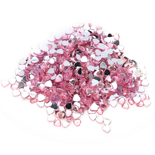 1000 stk. Point Back Rhinestones DIY Bryllupssmykker Tøj Armbånd Tilbehør 8mmPink