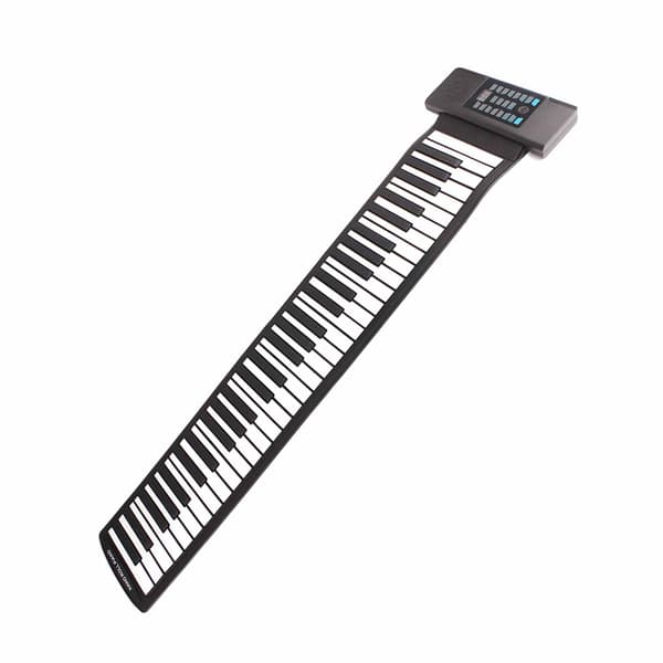 61 tangenter rullbart keyboardpiano MIDI-funksjon bærbart håndrullpiano med LED digitalt display 100‑240V EU-plugg