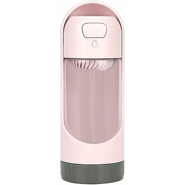 Portabel Vattenflaska Läcksäker Katt Vattendispenser för Resor Utomhus Promenader Träning (Rosa)