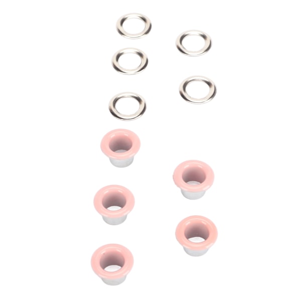 500 set Grommet Kit 6 mm Rund Robust Koppar Vibrerande färg Bred applikationsöglesats för läderkläder Tyg Rosa