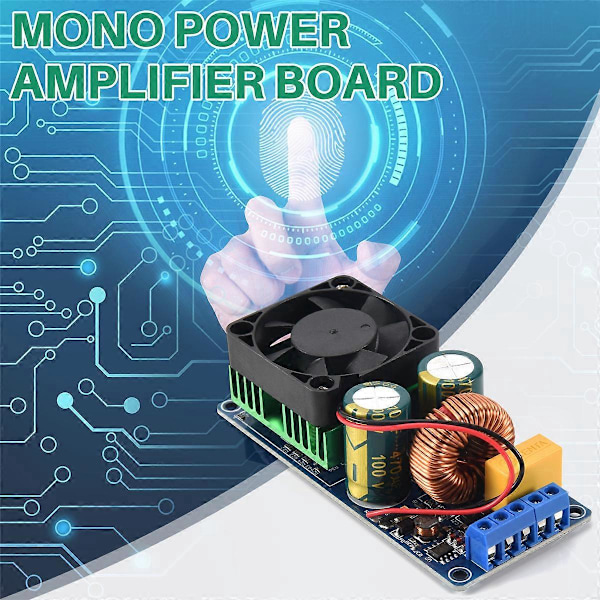 IRS2092S Klasse D HIFI Mono Digital Effektforstærker Board 500W 58-70V