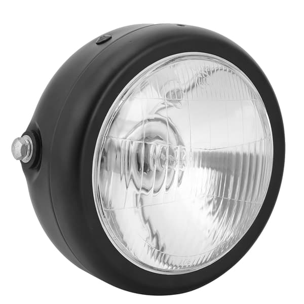 Retro Sort Legeringsskal Hvid Linse Rund Motorcykel Forlygte Passer til CG125 GN125