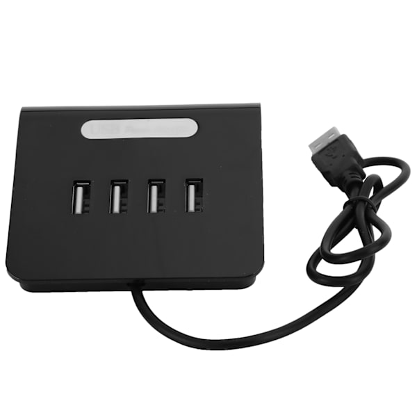 4-portars USB-hubb splitter strömadapter med telefonhållare för Android/IOS mobiltelefon bärbar dator svart
