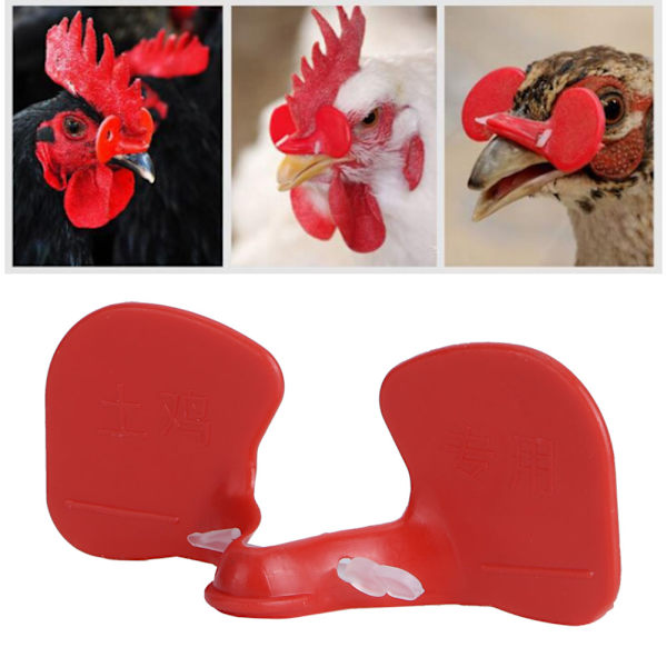 500 st Anti Pecking Chicken Eye Glasögon Glasögon Fjäderfä Skyddar Kyckling Farm Utrustning