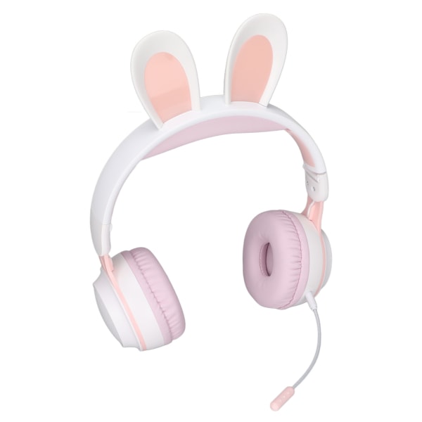 Rabbit Ear Bluetooth 5.0 -kuulokkeet taitettavat lasten langattomat kuulokkeet LED-värivalolla PC-tabletille Online LearningWhite Pink