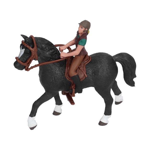 Hesterodeo-figur Barn Simulert Gård Hesterytter Modell Leketøy Bursdagsgave Pynt Grønn Rytter
