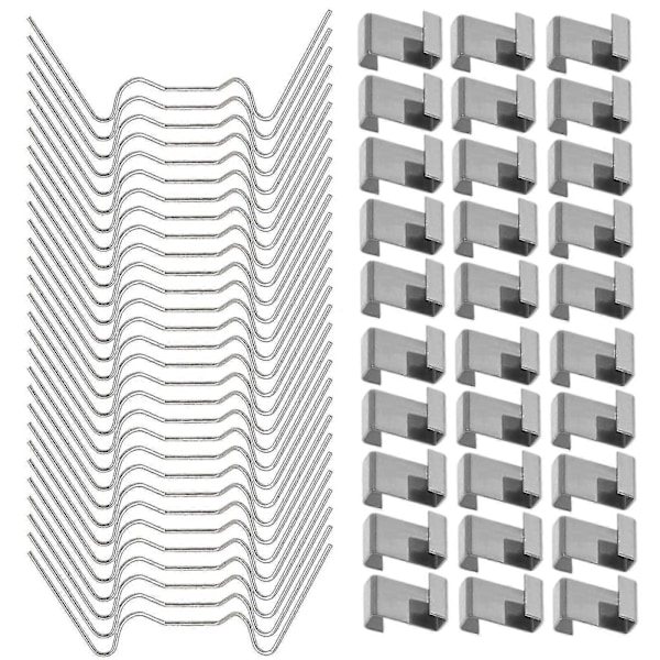 100 stk. drivhusklips for glass, rustfrie drivhusvindusklips glasspanel festeklips
