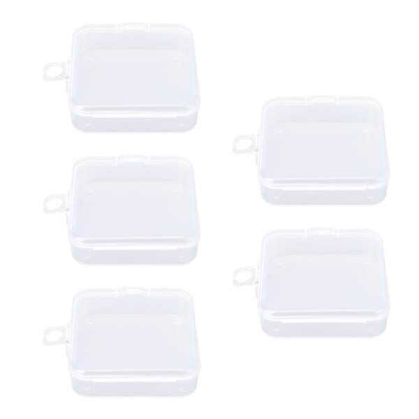 5 st Makeup Puff Box Transparent ABS Plast Klart fyrkantigt smycken case för örhänge