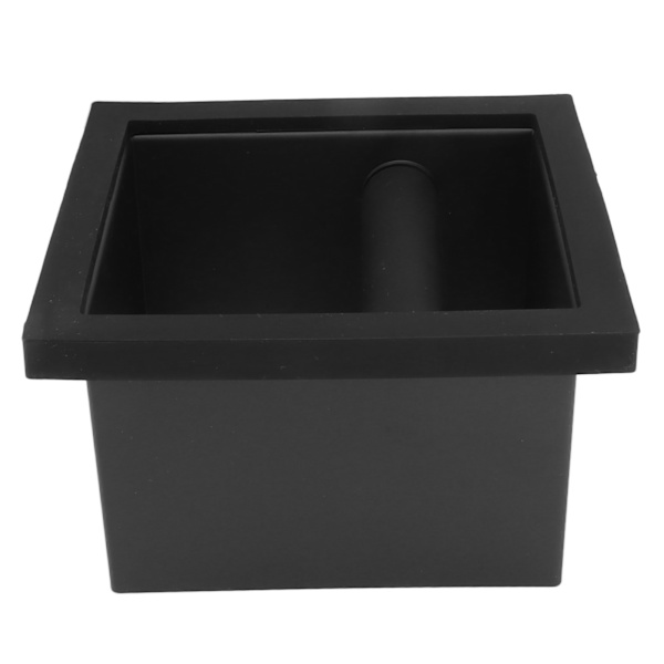 Kaffegrut Knock Box Firkant Bunnløs Svart Gummi PTFE Stål Rester Boks for Cafe