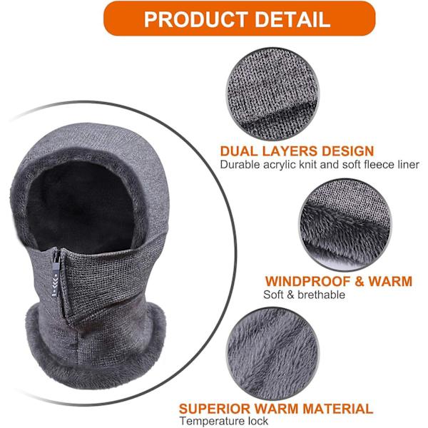 Vinter varm balaclava hat med elastisk halshat til mænd og kvinder