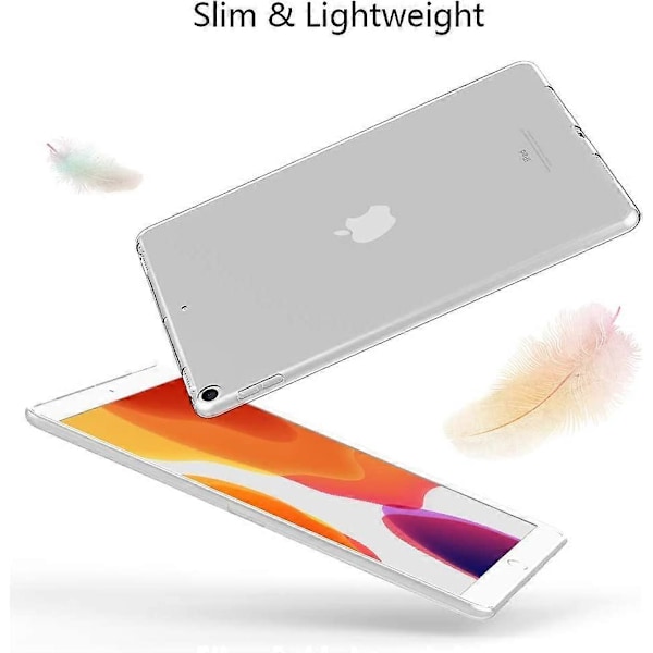 2 st Fodral för iPad 10,2 tum (iPad 9:e generationen 2021 / 8:e generationen 2020 / 7:e generationen 2019), Transparent Fodral Silikonfodral Skydd för iPad 10.