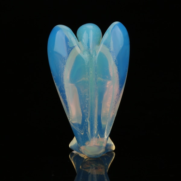 1,5 tuuman kaunis luonnollinen opaalienkelin muotoinen kristalli parantava kivilahja