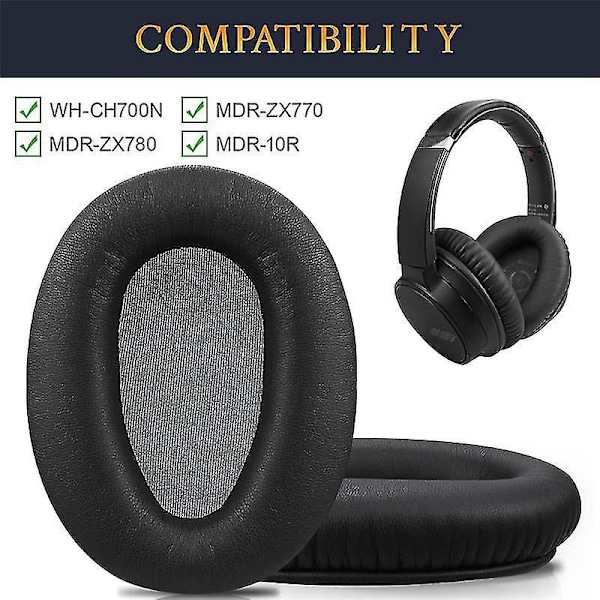 1 par Skum Øreputer Puter Lær Øreputer kompatible med Wh-ch700n (whch700n) & Mdr-zx780 (zx780dc)/mdr-zx770-B8