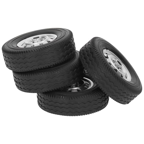4 stk. Plastik Gummi Dæk RC Tilbehør Opgraderingsdele Passer til WPL1/10 Drift Truck D12