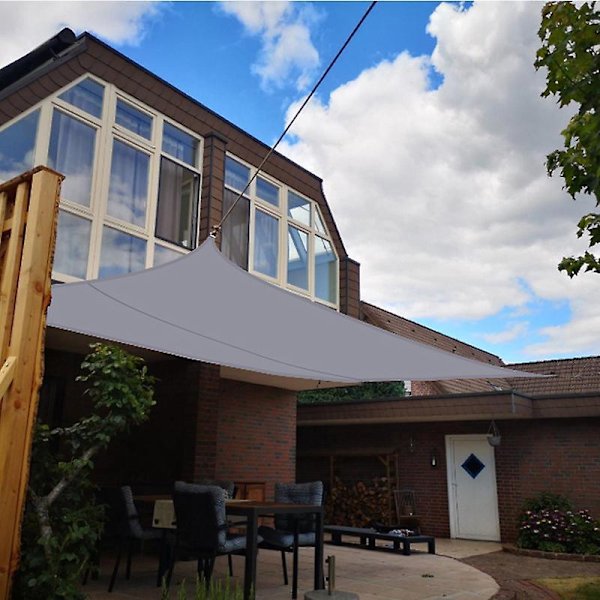 Off-white vandafvisende firkantet solsejl i polyester til terrasse, have, balkon - 250 x 250 cm