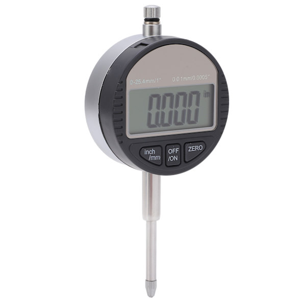 Digital skiveindikator 0,01 mm/0,0005 tommer 0 til 25,4 mm/1 tommer LCD-skærm legeringssonde ABS elektronisk måleur til laboratorium