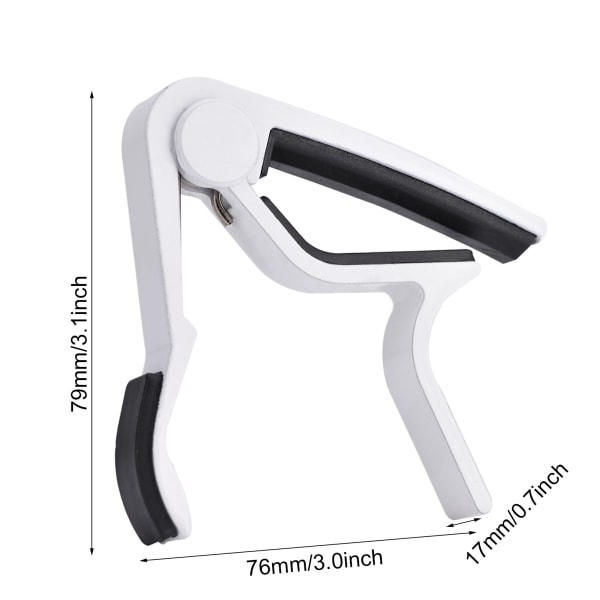 Bærbar Quick Change Tune Clamp Håndholdt Tuner Capo for Folk Guitar White