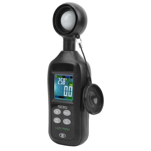 TDC802 Luxmeter Käsikäyttöinen 4-numeroinen LCD-näyttö Digitaalinen valomittari Fotometri 0Lx - 200K Lx