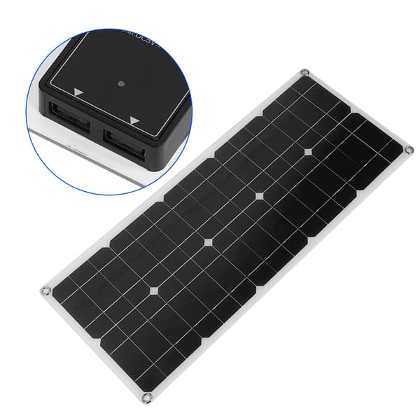 Vanntett USB solcellepanel med 10A solcelleregulator Utendørs lading for bil, yachtbatteri, båt