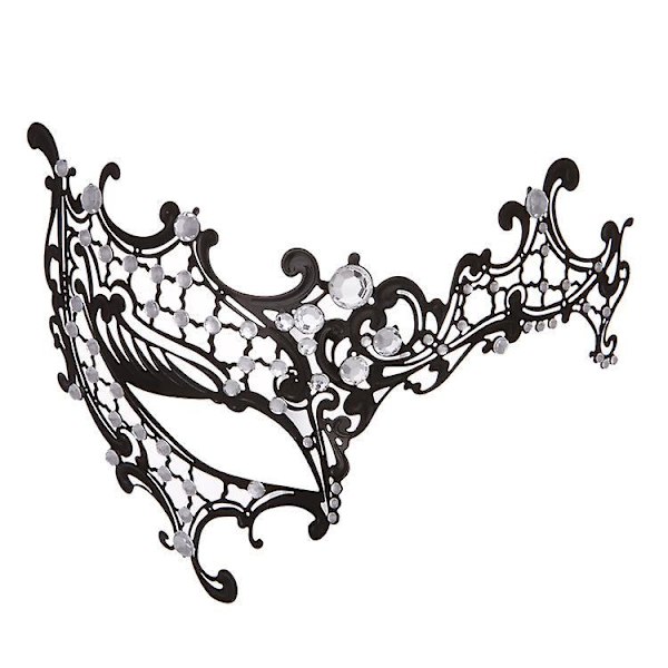 Glittrande Rhinestone Maskeradmask för Kvinnor - Elegant Venetiansk Fest Prom Ball Tillbehör