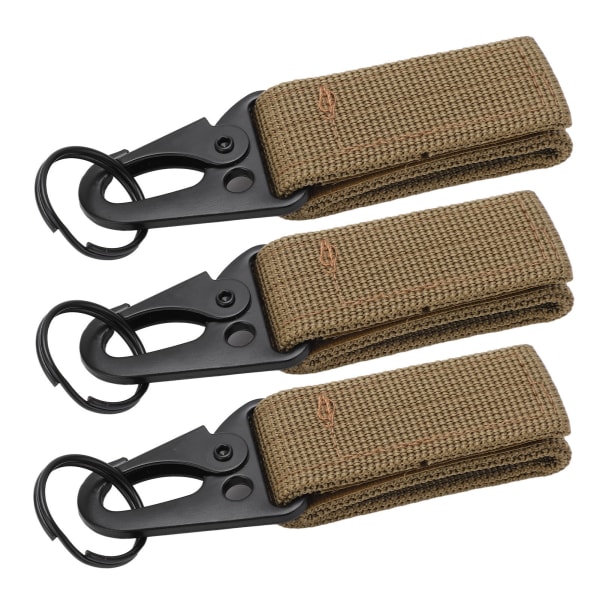 3 stk klatrekarabiner med limdesign, slitesterk, slitesterk, kompakt, bærbar, praktisk campingutstyr for utendørsbruk, khaki