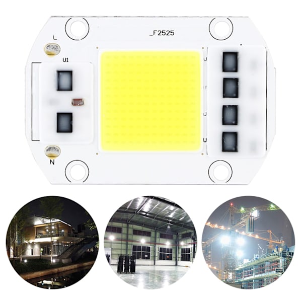 100W 220V Kallvit Hög Effekt LED Chip Högspänning COB Ljuskälla för Inomhus- och Utomhusbruk