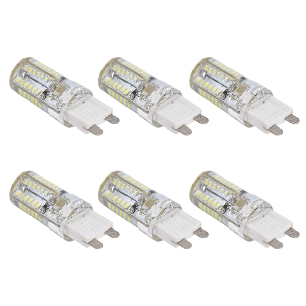 6 kpl G9 58LED-lamppu 6W 220V Kattolamppu Silikoniseinälamppu Eteiseen Lämmin valo