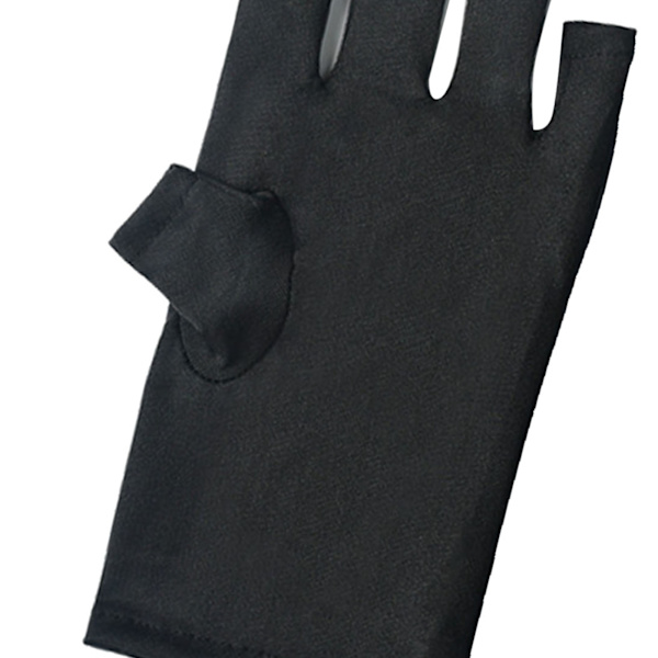 1 par Gel Manicure Handsker Professionel Effektiv Forhindrer Garvning Stråling UV Lys Handsker til Manicure Sort Kort