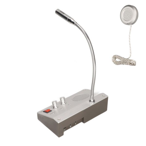Fönsterhögtalarsystem Silver Dual Way Automatisk kontroll Pure Sound Intercom System för Bank 100‑240V EU-kontakt