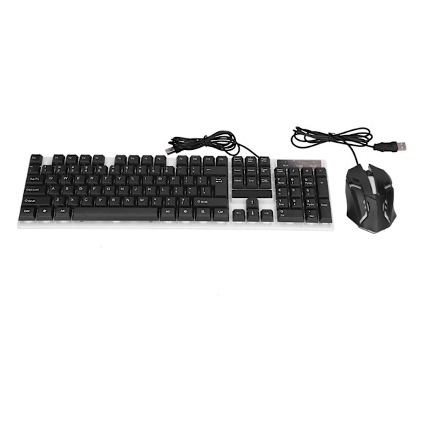 USB-tastatur og mus, holdbar ABS, komfortabel, ergonomisk, datatilbehør for kontor og hjem