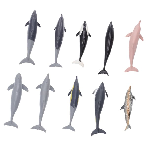10 stk. delfinmodellleketøy for barn, simulering av havdyrfigurer, statisk ornament