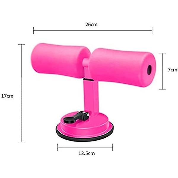 Bærbar Sit-up Bar, Justerbar Selv-aspirerende Sit-up Bar, Multifunktionelt Abdominal Træningsværktøj (pink)