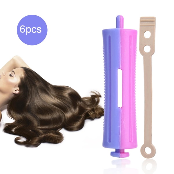 6st Standard Hårrullar Heat Perm Wave Rod Hårklämmor Curlers Frisörverktyg SH-9