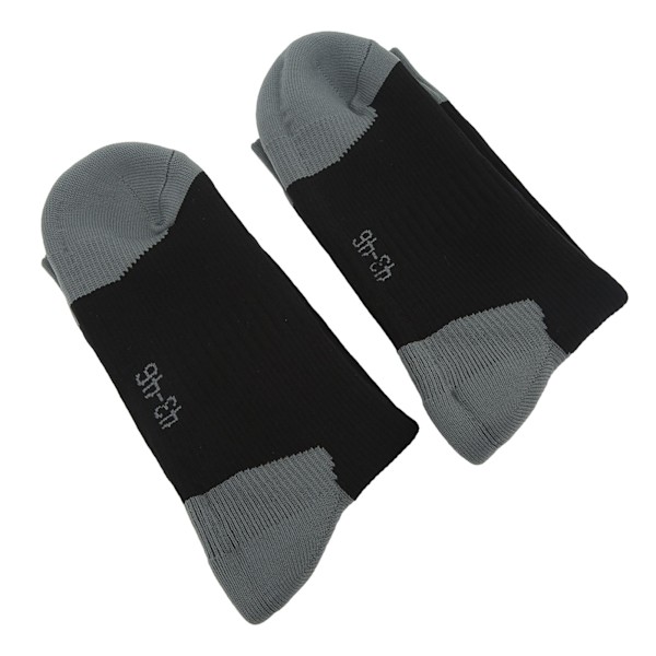 2 PCS Varme Vanntett Sokker Dobbelt Lag Tykkede Sokker Svetteabsorberende Pustende for Fjellklatring Sykling Ski Svart Grå