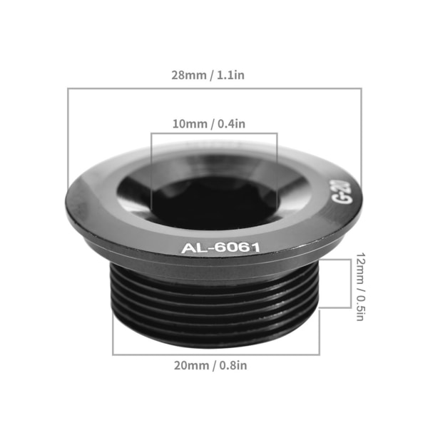 GUB Holdbar aluminiumslegering cykel Cranket krank skruebolt (sort)