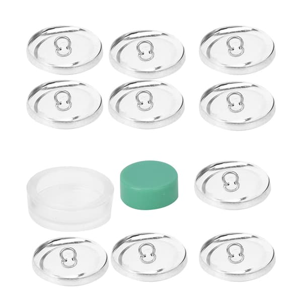 Stoffpose Dekk Knapper Kit Rund Knapp Base DIY Håndlaget Håndverk Spenne Verktøy 30MM