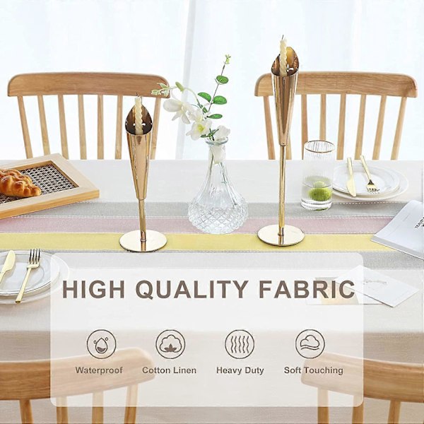 Rektangulär Duk Fläckresistent 140x140 cm Elegant Bordsduk Linneduk Rektangel för Hem Matsal Kök Bordsdekoration