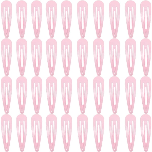 40 stykker 5 cm rosa metallspenne hårspenner for hårtilbehør til barn og jenter