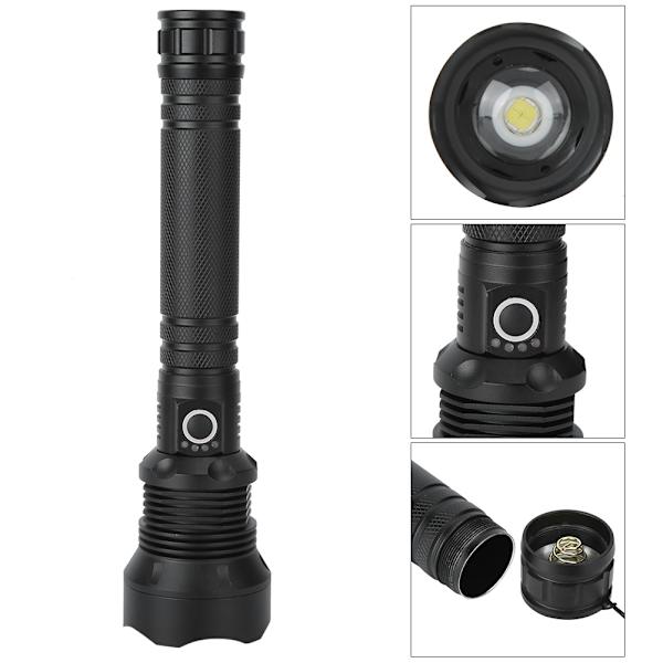 XHP70 9000LM 3 belysningslägen LED ficklampa USB starkt ljus ficklampa för jaktSvart
