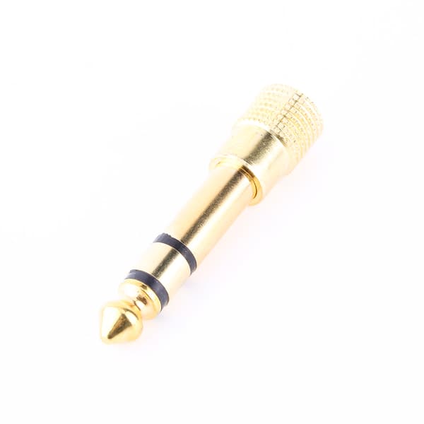 3,5 mm hunn til 6,5 mm hann stereo hodetelefon lydplugg jack adapter gull