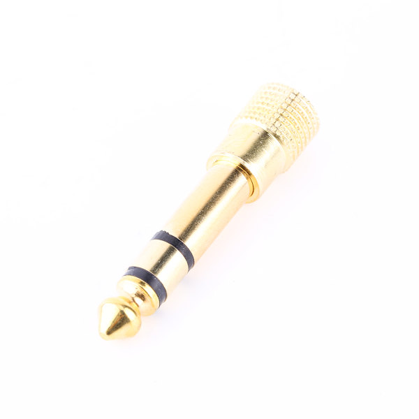 3,5 mm hunn til 6,5 mm hann stereohodetelefon Audio Plug Jack Adapter Gull