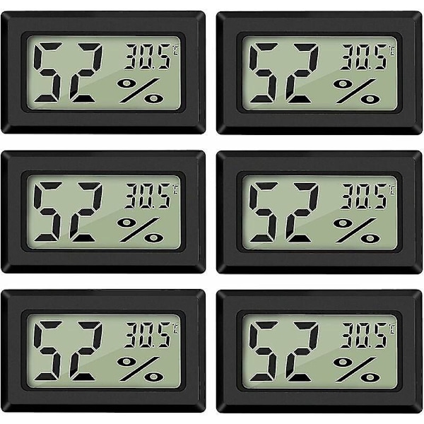 Mini Digital LCD Termometer Hygrometer Temperatur Luftfuktighet -5070℃ 10%99% Rh Portabel Termometer Thermo Hygrometer Indikator För Kontor Kök Hum
