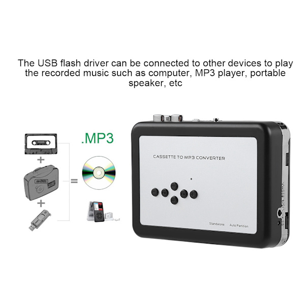 Bærbart kassettebånd til MP3-konverter USB-flashdrev Capture Audio Music Player