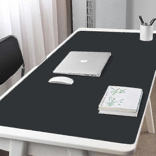 Dubbelsidig Portabel Stor Musmatta Gamer Vattentät PU Läder Skrivbordsmatta Dator Musmatta Tangentbord Bordsöverdrag Svart 70*35cm