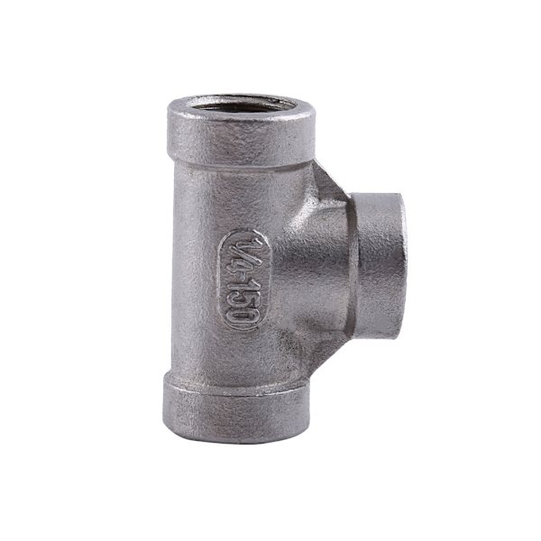 Splinterny T-shirt 3-vejs hungevind rørfittings rustfrit stål SS 304 (1/4" 37 mm)