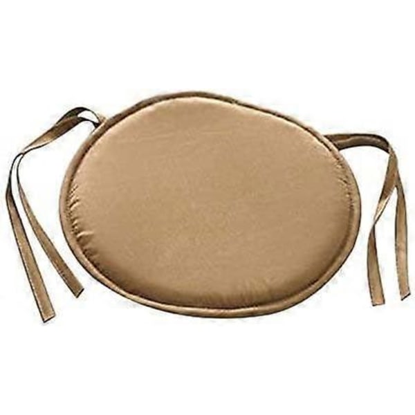 Set med 2 vadderade trädgårdsstolsdynor med band 38 x 38 cm Brun