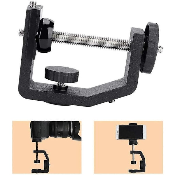 Kestävä seos- ja kumikiinnike, säädettävä C-muotoinen puristimen pidike, C-puristimen kahva 1/4\" ruuvilla