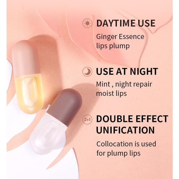 2 stk. læbeforstærkersæt Naturlig makeup læbeglans Læbeforstærker til fyldigere, hydrerede læber