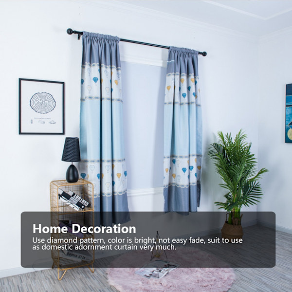 1 stk husholdning diamanter mønster design kort vindusgardin blackout gardiner for hjemmedekorasjon 1x2m
