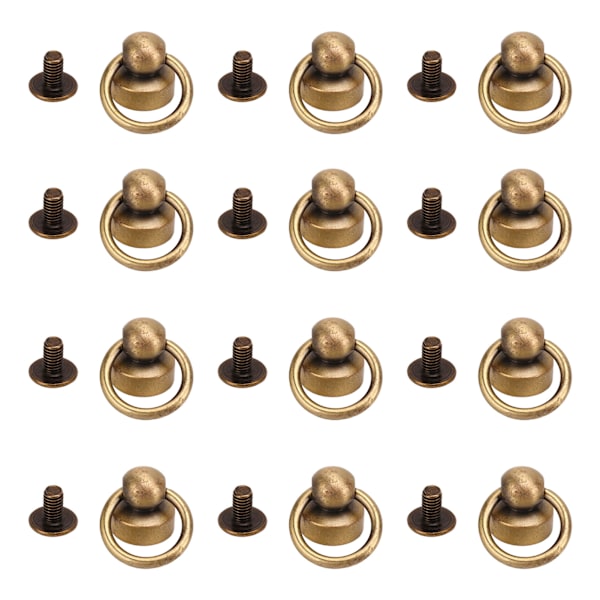 200 set mässingsnitar plånbok kulnitar 9 mm hög hållbarhet koppar dragring nit DIY mobiltelefon skal handväska brons